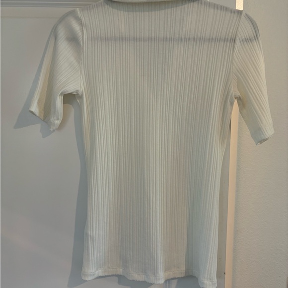 Women's Cream Button-Up Ribbed Top - Picture 5 of 5